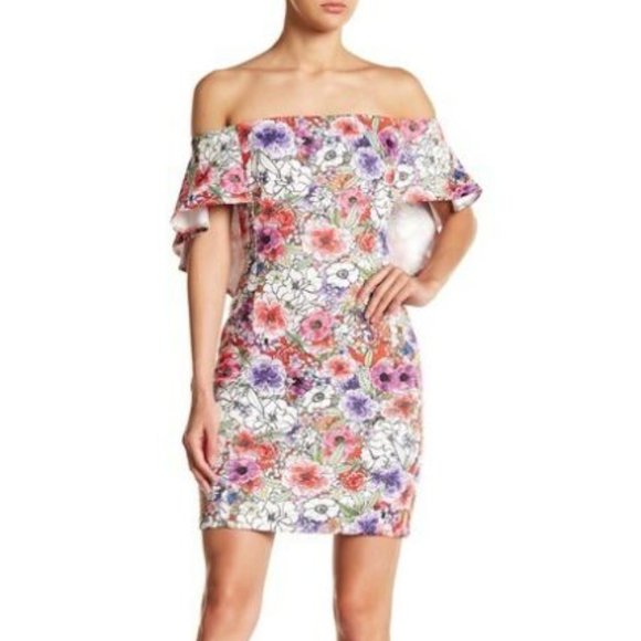 Alexia Admor Dresses & Skirts - Alexia Admor Print Off the Shoulder Floral Sheath Dress